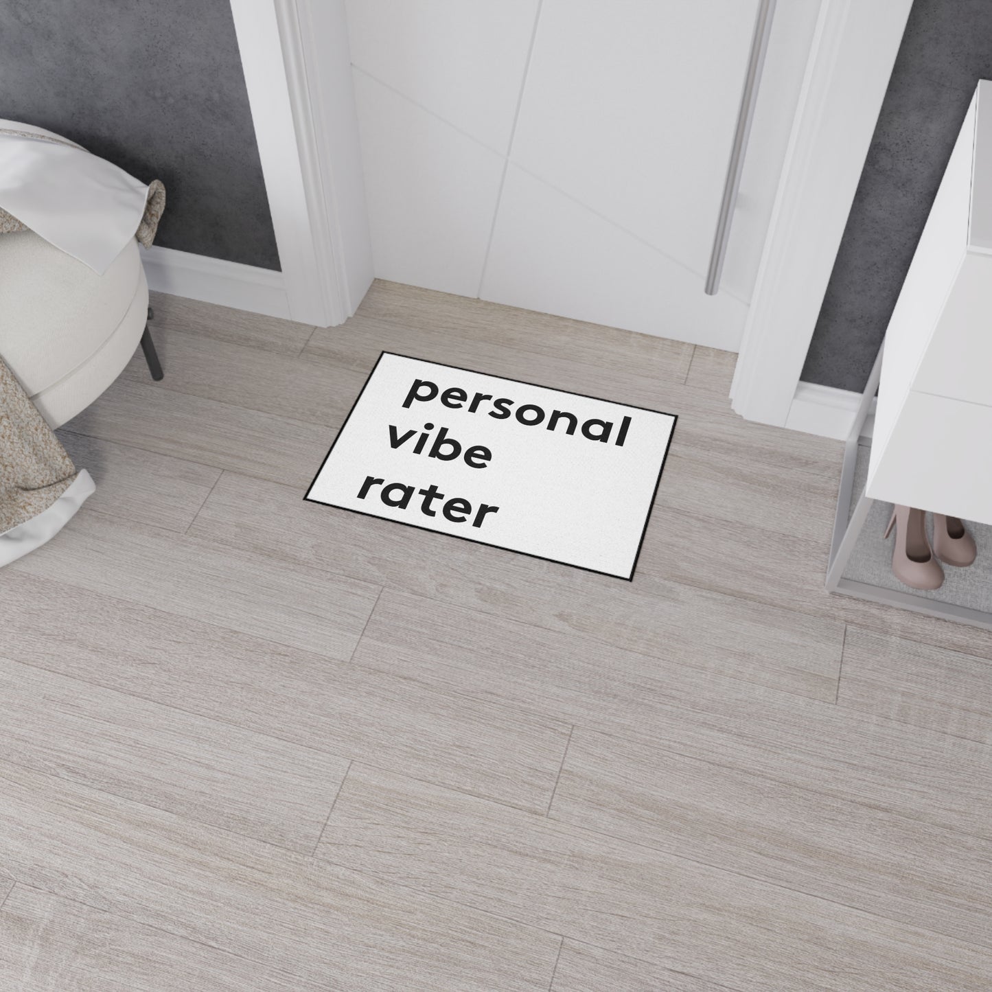 Personal Vibe Rater | Door Mat | Indoor/Outdoor | White