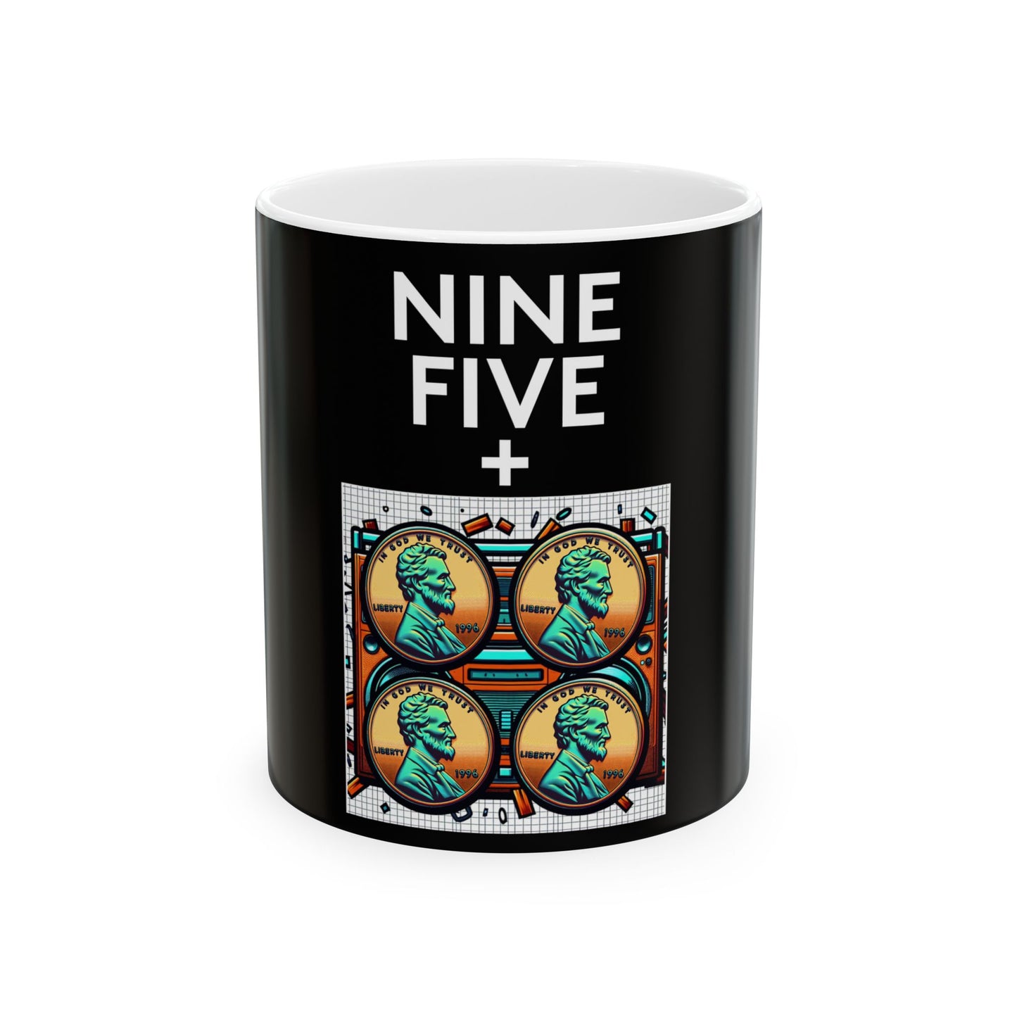 Nine Five + 4 Pennies | Coffee Mug | Black | 11oz & 15oz