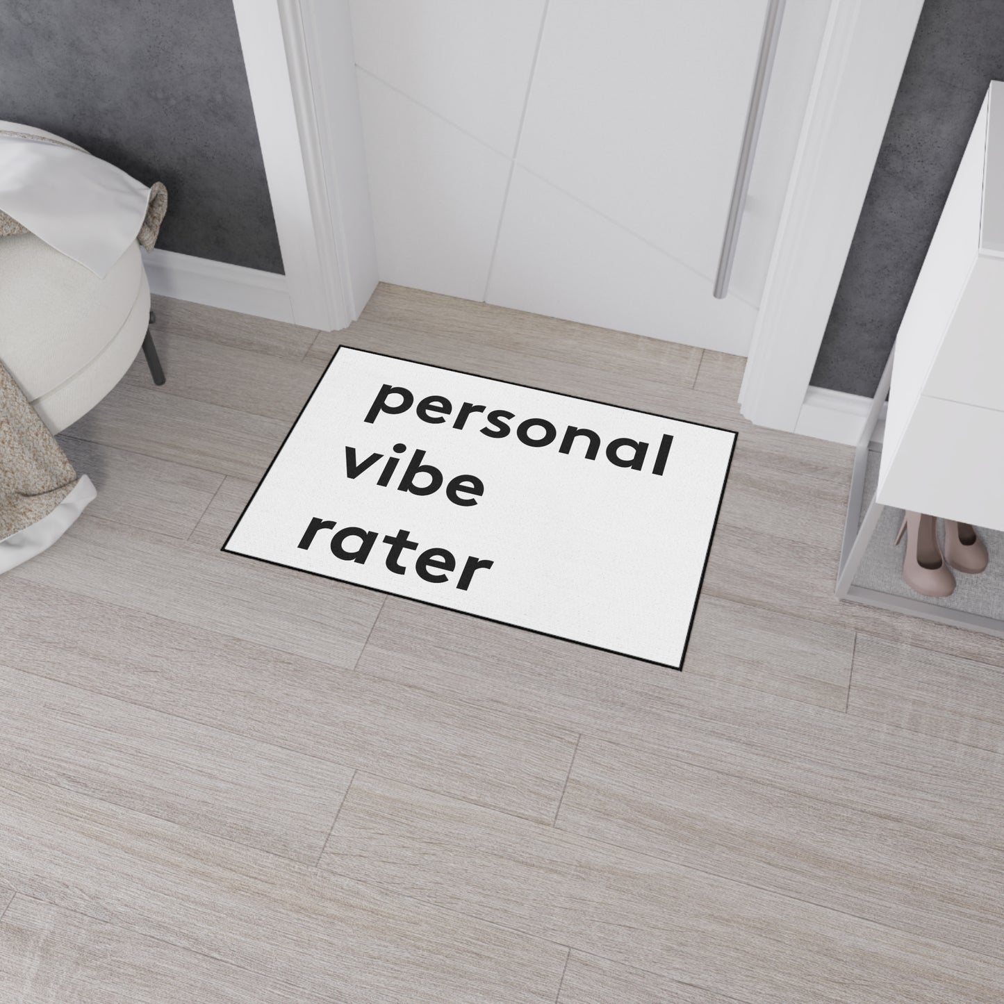 Personal Vibe Rater | Door Mat | Indoor/Outdoor | White