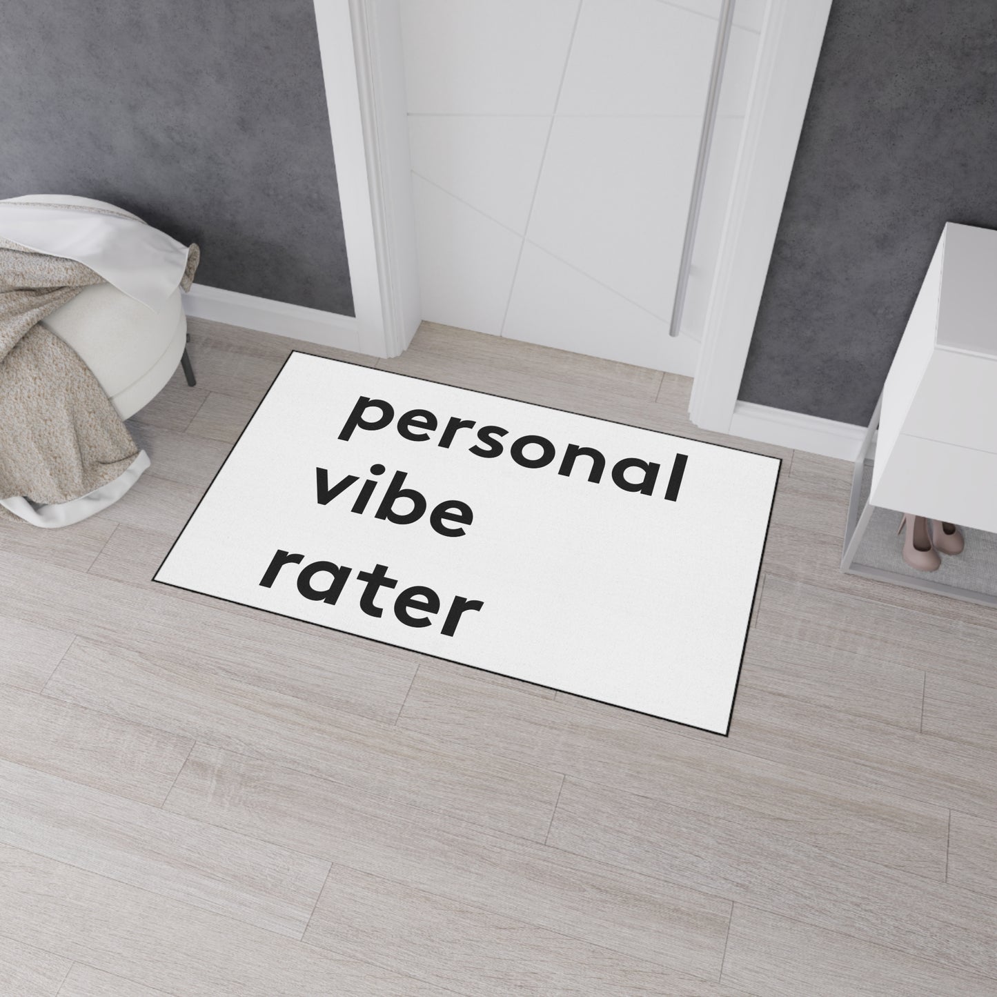 Personal Vibe Rater | Door Mat | Indoor/Outdoor | White