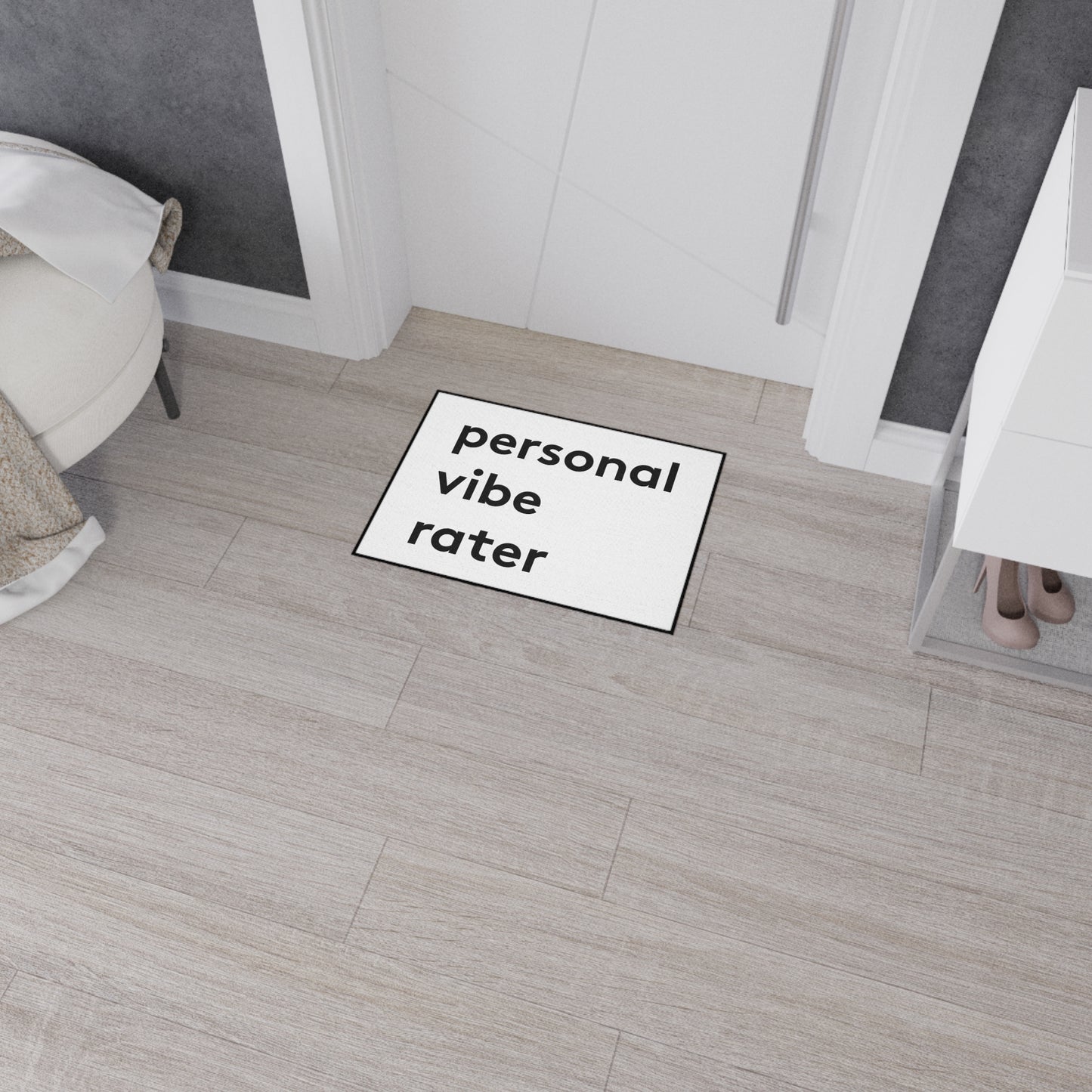 Personal Vibe Rater | Door Mat | Indoor/Outdoor | White