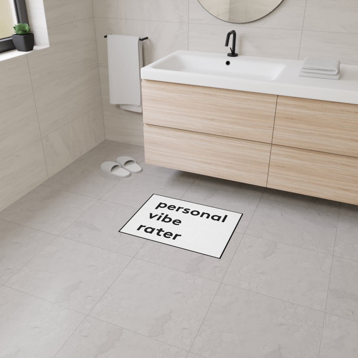 Personal Vibe Rater | Door Mat | Indoor/Outdoor | White
