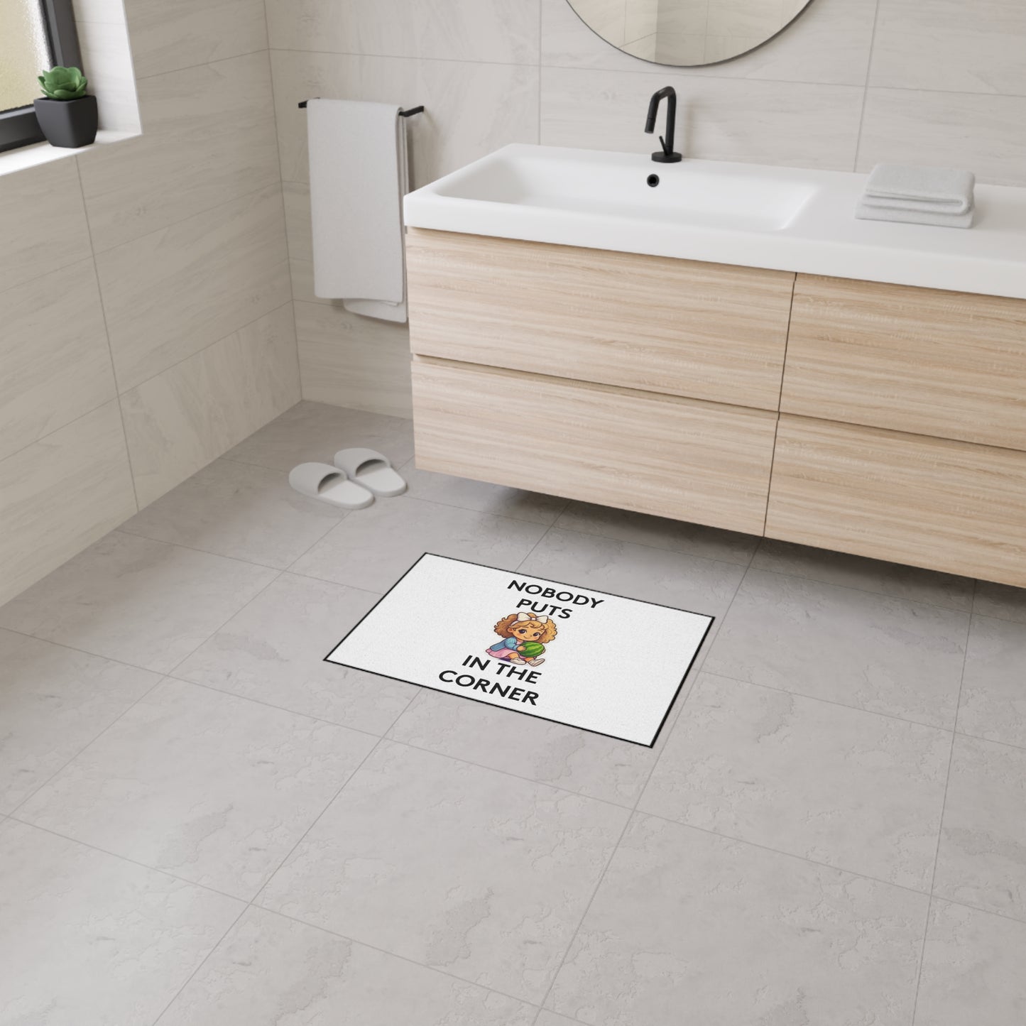 Nobody Puts Baby in the Corner | Door Mat | Indoor/Outdoor | White