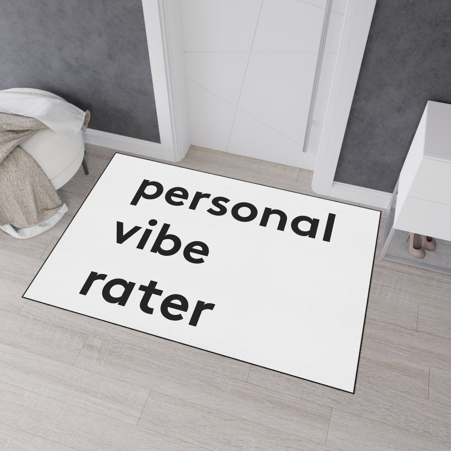 Personal Vibe Rater | Door Mat | Indoor/Outdoor | White