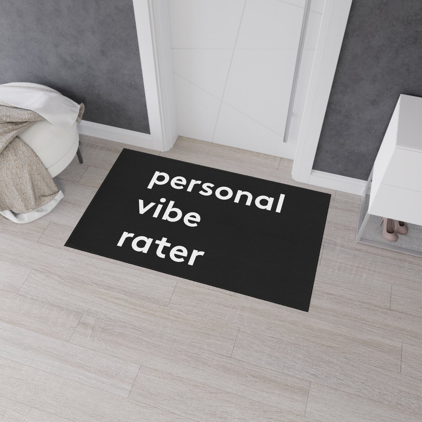 Personal Vibe Rater | Door Mat | Indoor/Outdoor | Black