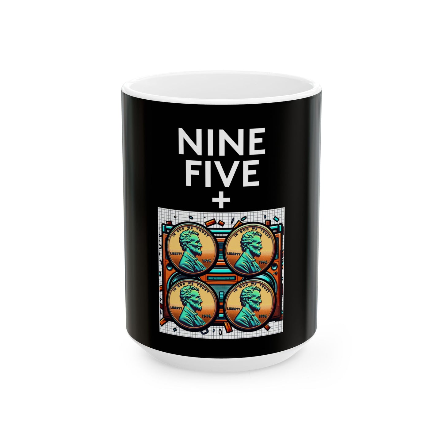 Nine Five + 4 Pennies | Coffee Mug | Black | 11oz & 15oz