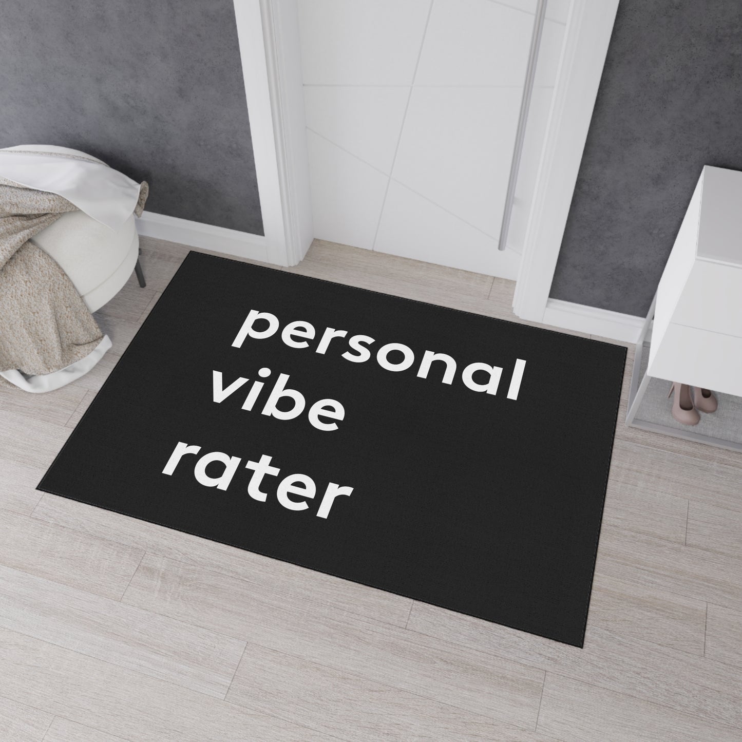 Personal Vibe Rater | Door Mat | Indoor/Outdoor | Black