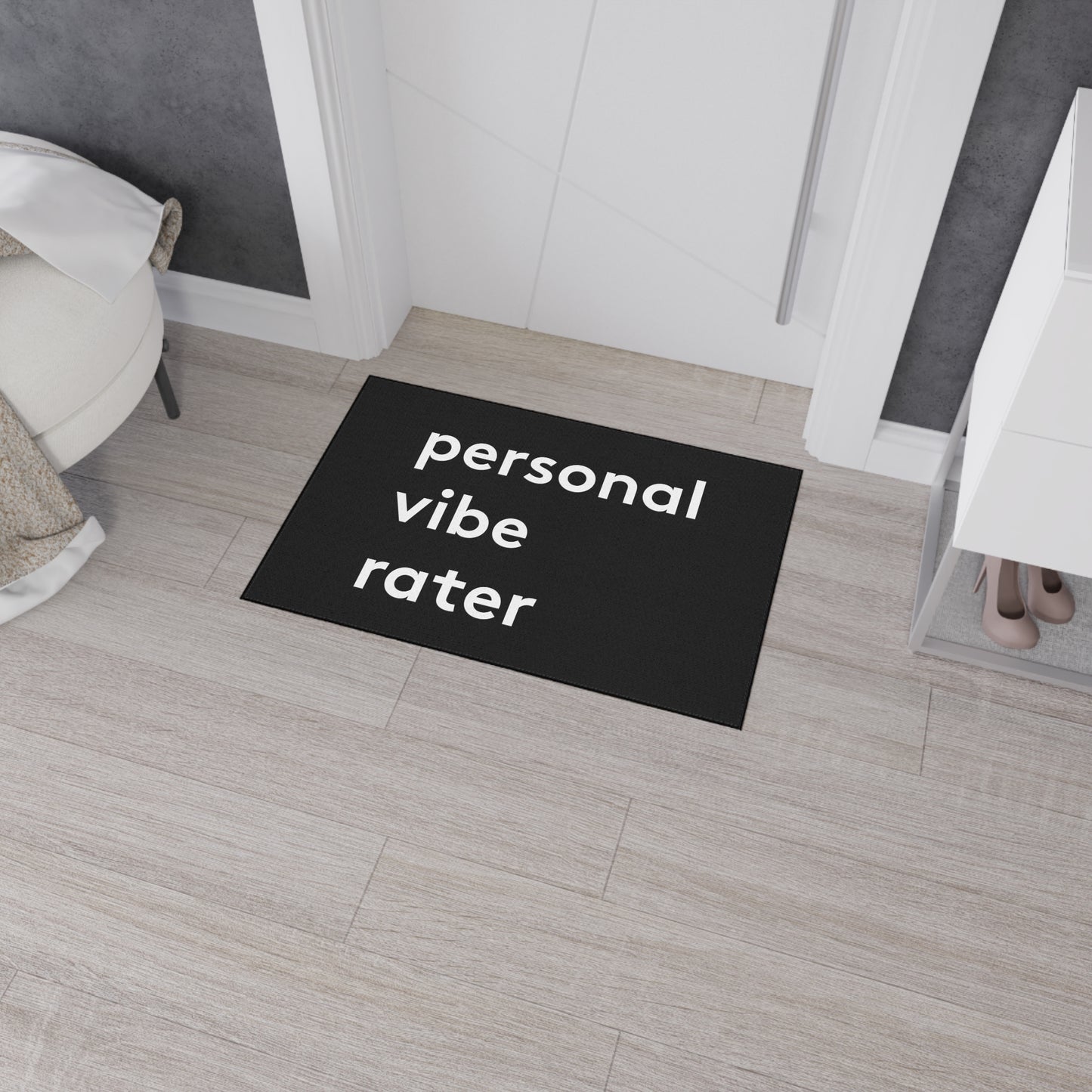 Personal Vibe Rater | Door Mat | Indoor/Outdoor | Black