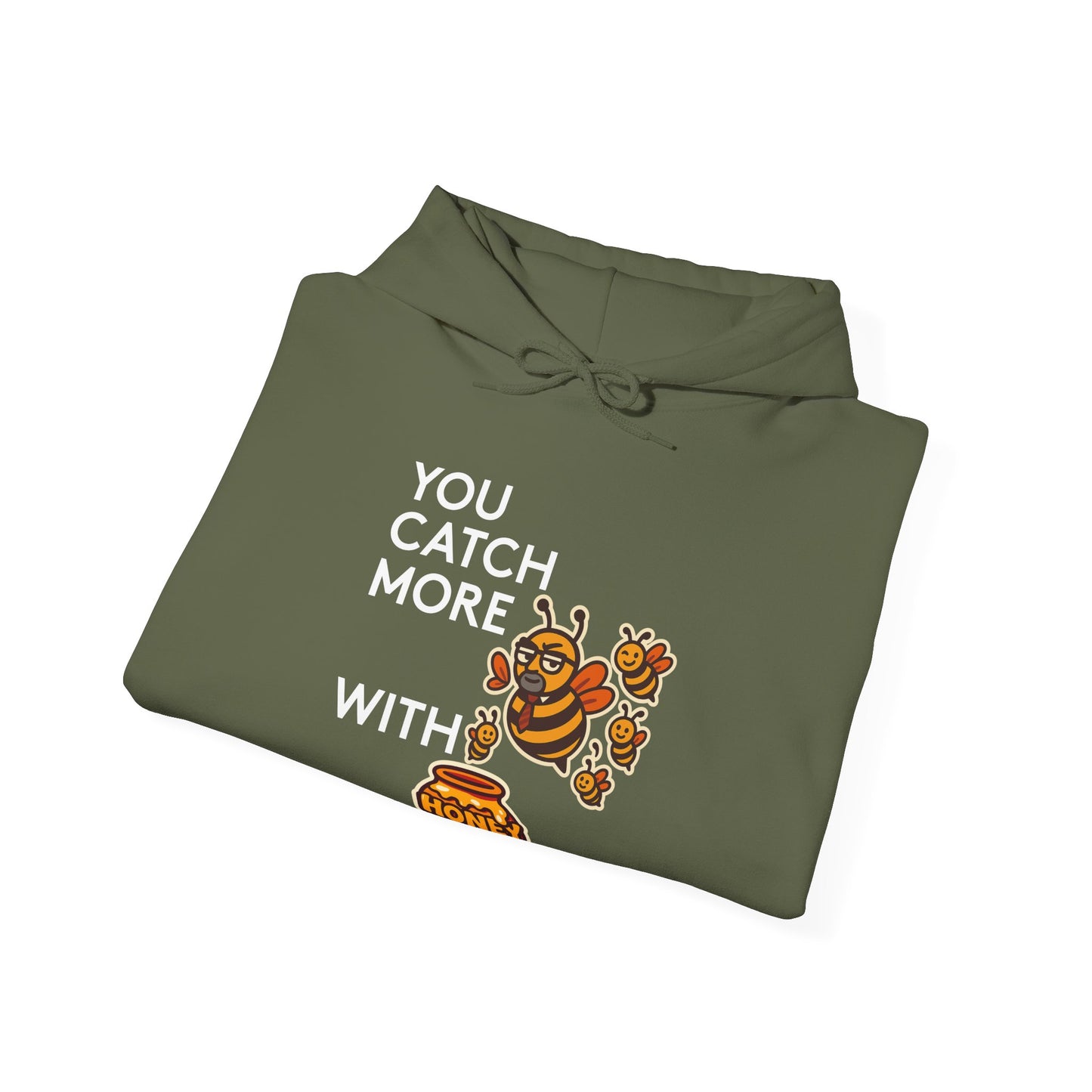 You Catch More Bees with Honey | Genius Mangoes Hoodie | White Font