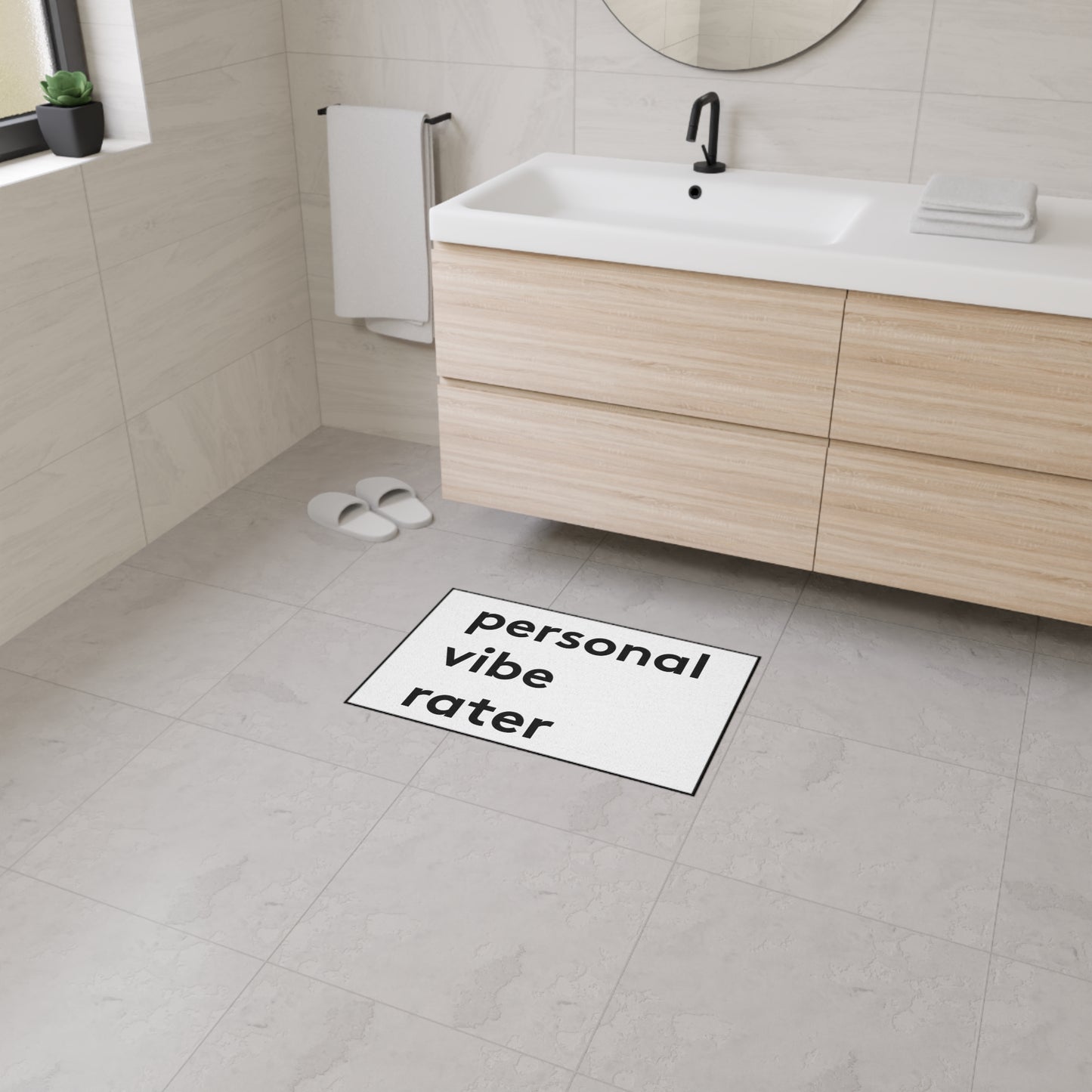 Personal Vibe Rater | Door Mat | Indoor/Outdoor | White