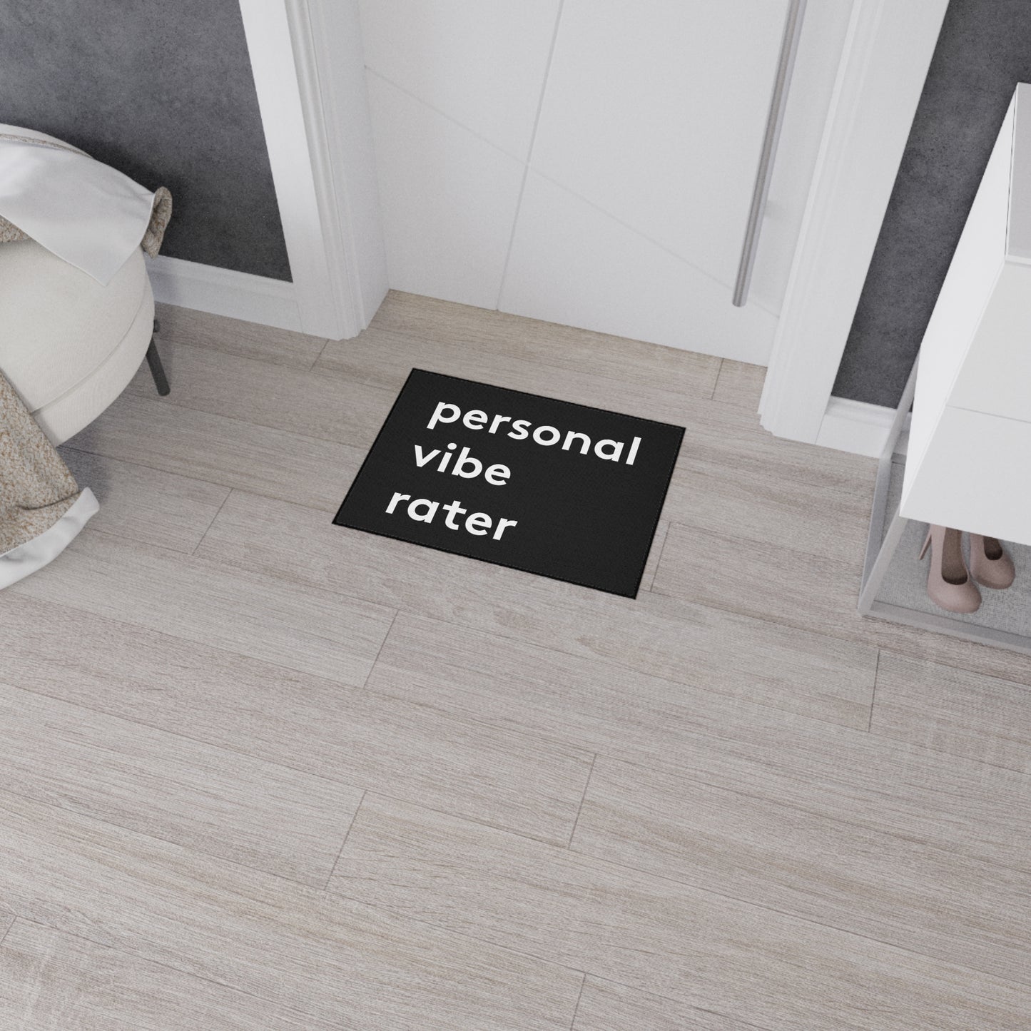 Personal Vibe Rater | Door Mat | Indoor/Outdoor | Black