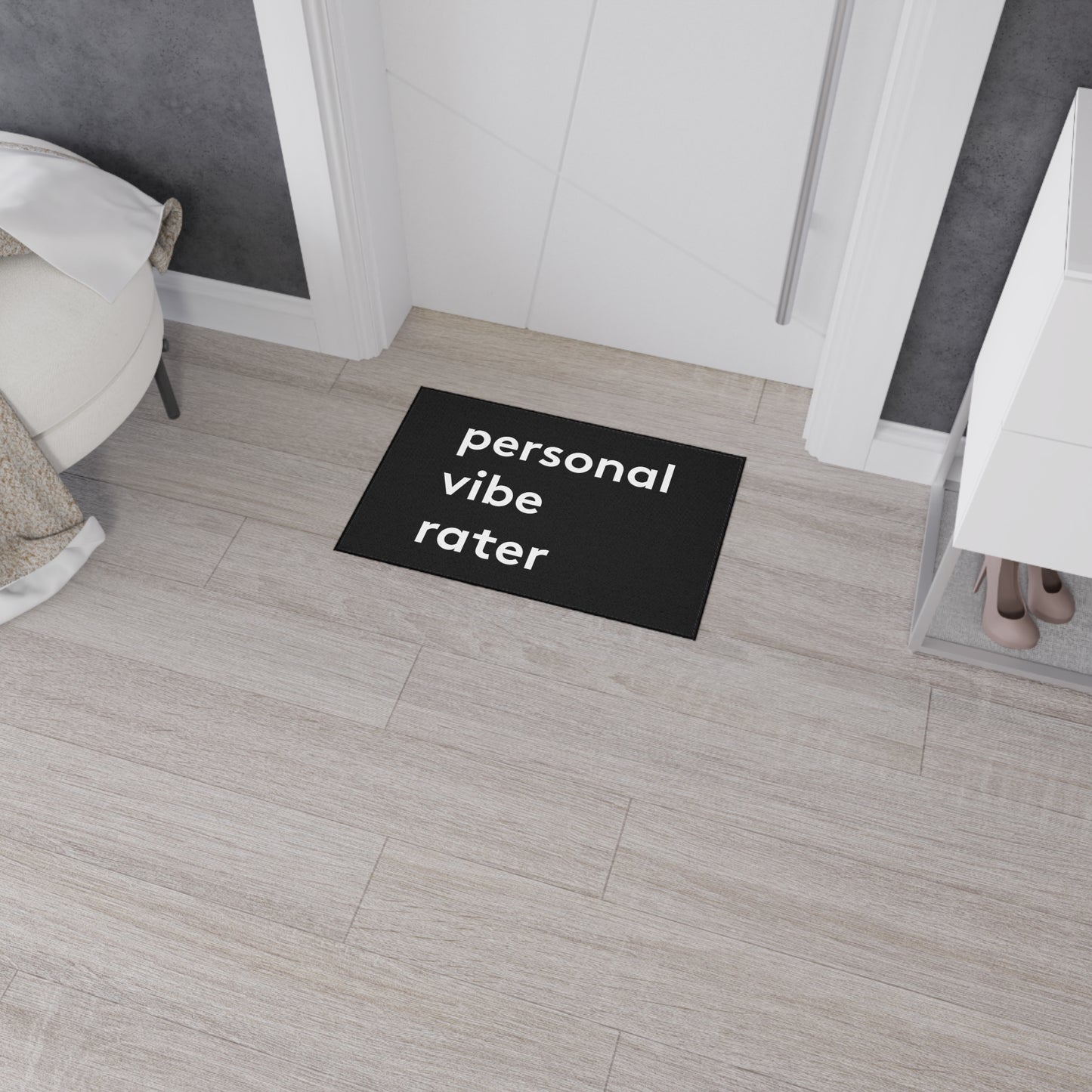 Personal Vibe Rater | Door Mat | Indoor/Outdoor | Black