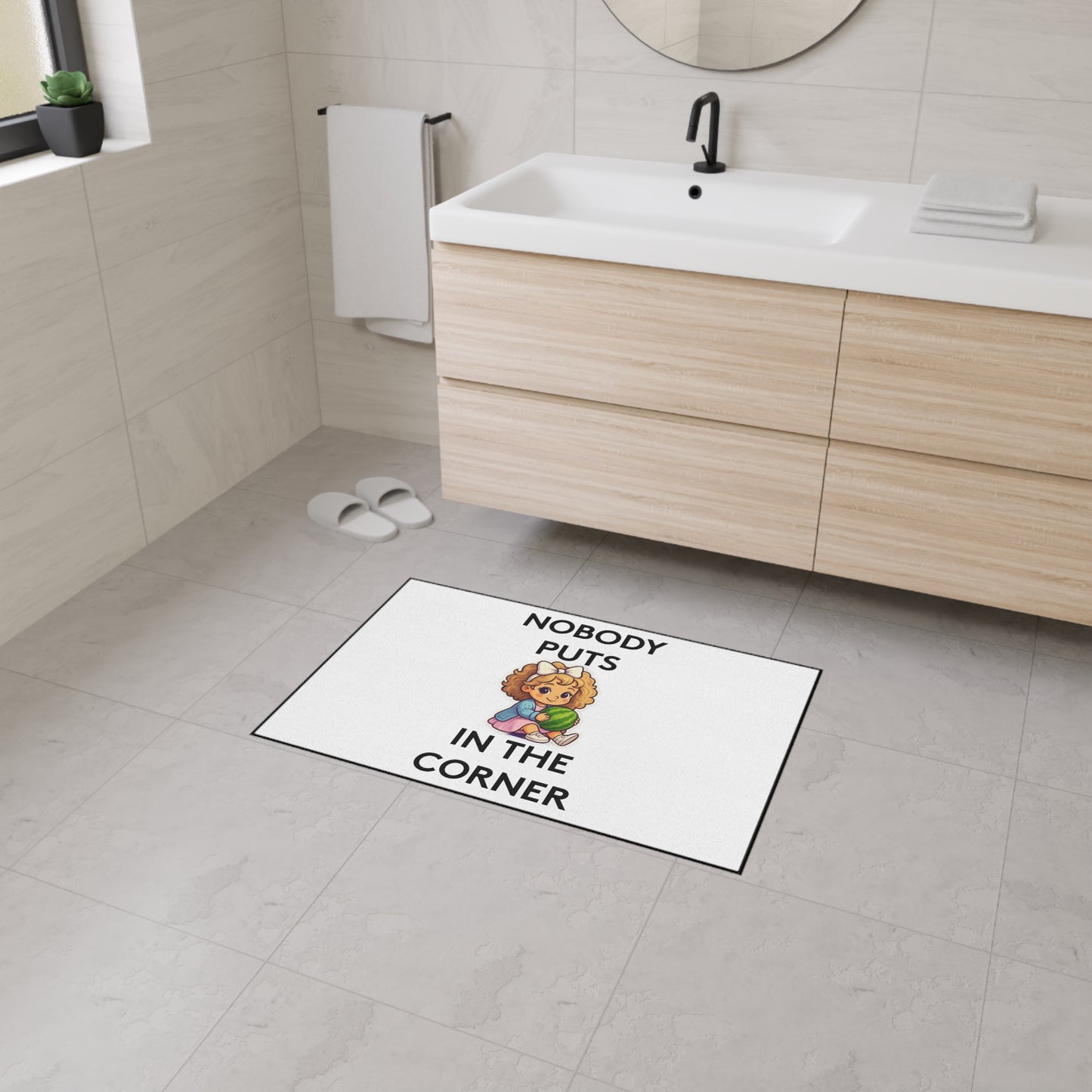 Nobody Puts Baby in the Corner | Door Mat | Indoor/Outdoor | White