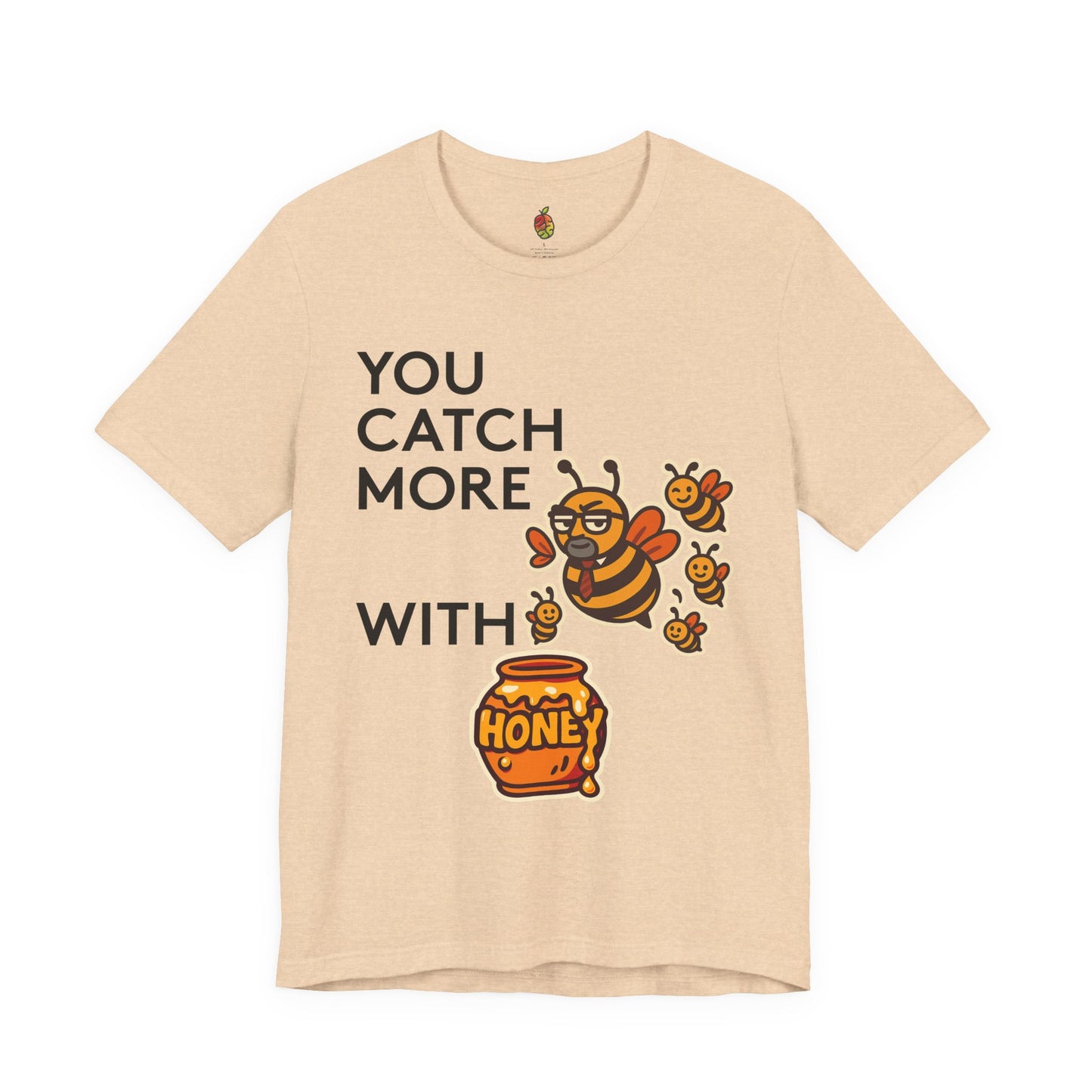 You Catch More Bees with Honey | Genius Mangoes Tee | Black Font
