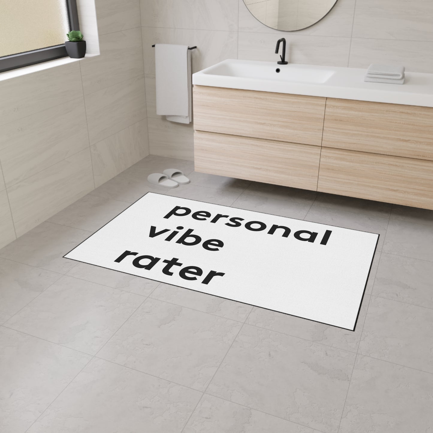 Personal Vibe Rater | Door Mat | Indoor/Outdoor | White