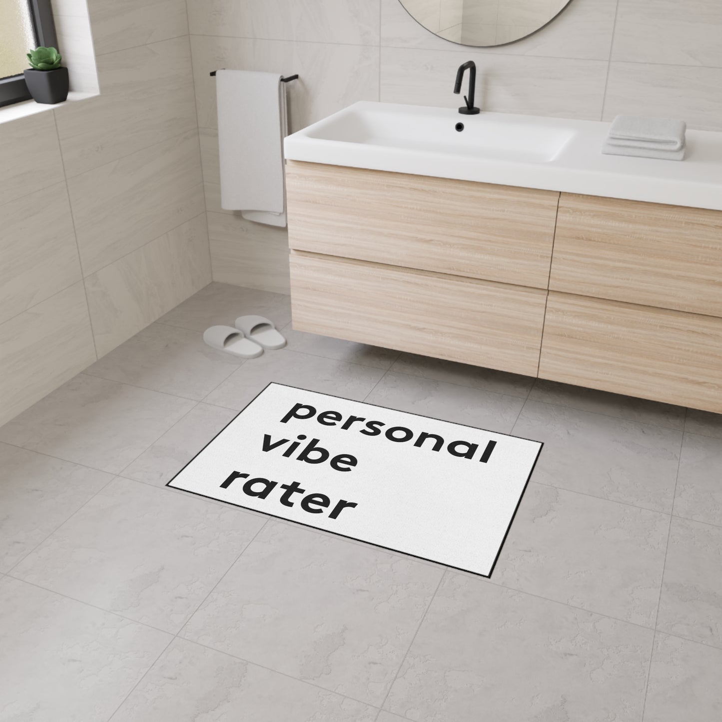 Personal Vibe Rater | Door Mat | Indoor/Outdoor | White
